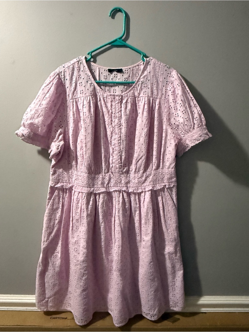 J. Crew Light Pink Eyelet Mini Dress